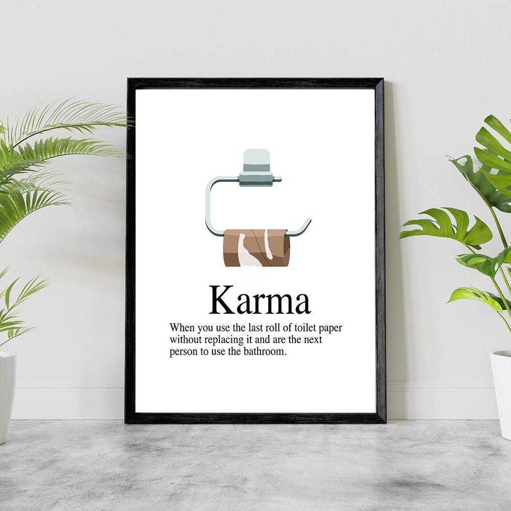 Плакат Karma Definition с прин – обзор и цена Home Bathroom Signs