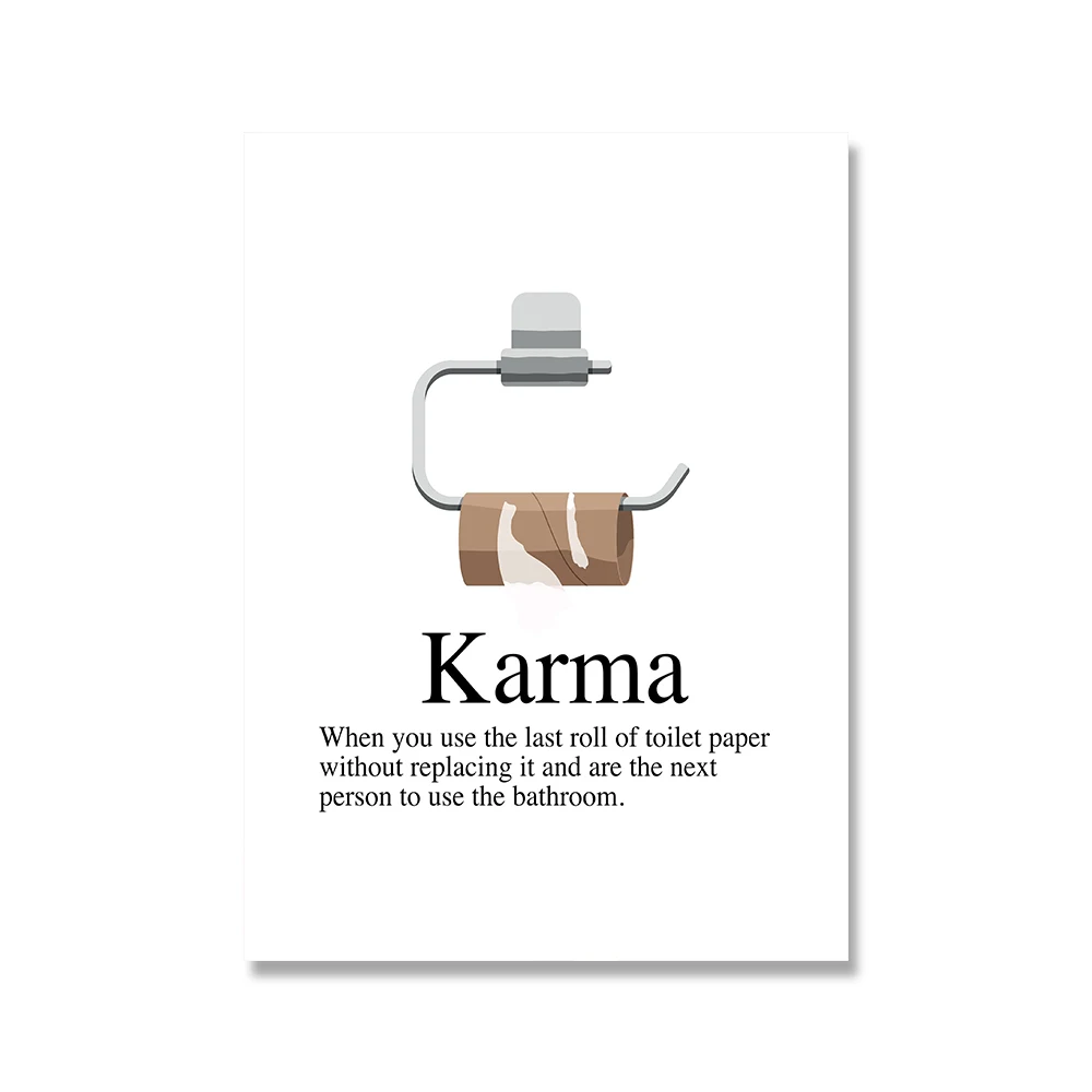 Плакат Karma Definition с прин – обзор и цена Home Bathroom Signs