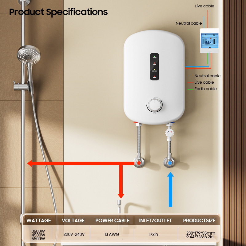 Бытовой проточный электрически – обзор и цена Home Bathroom Geyser